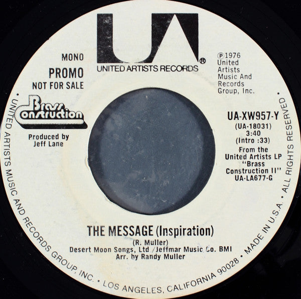 Brass Construction : What's On Your Mind (Expression) (7", Mono, Promo, Styrene)