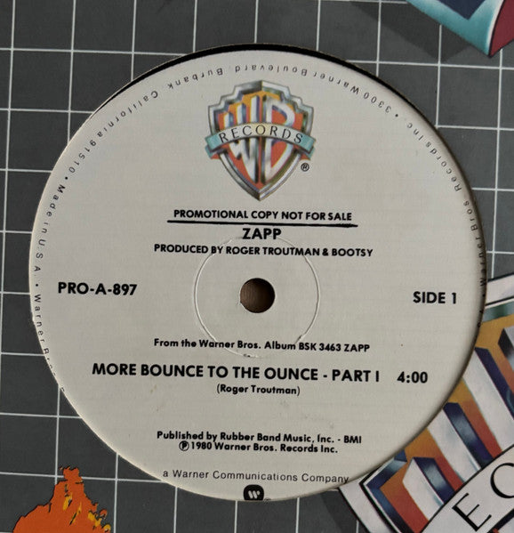 Zapp : More Bounce To The Ounce (12", Promo)