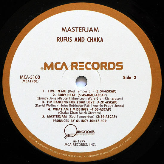 Rufus & Chaka* : Masterjam (LP, Album, Pin)