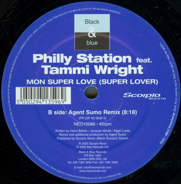 Philly Station Featuring Tammi Wright : Mon Super Love (Super Lover) (12")