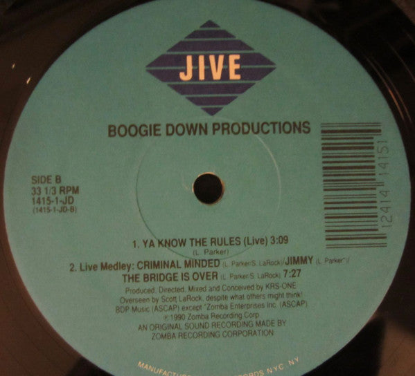 Boogie Down Productions : Ya Know The Rules (12")