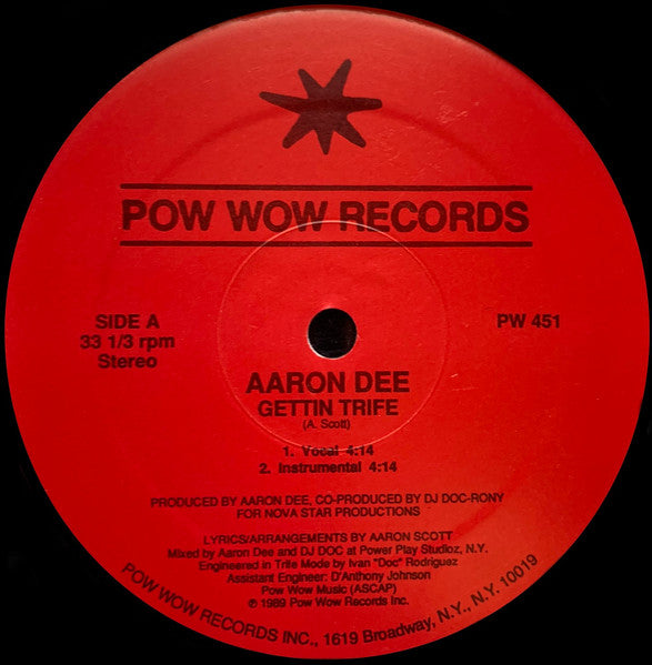 Aaron Dee : Gettin Trife (12")