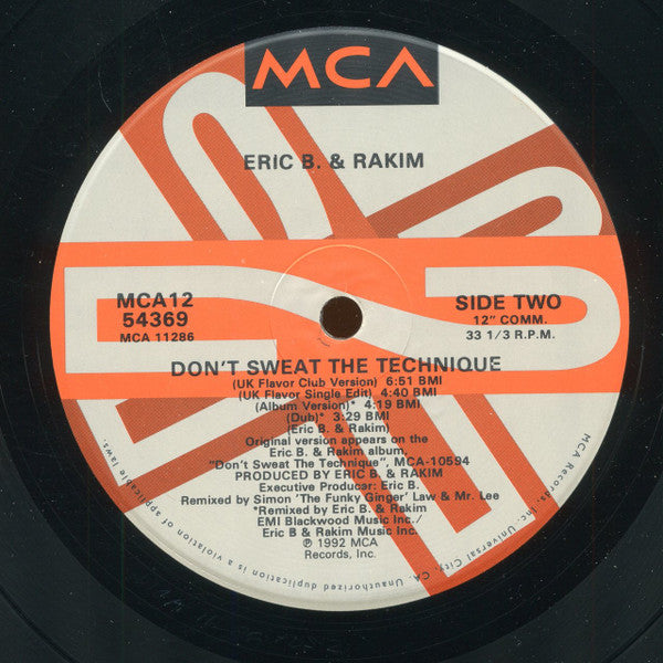Eric B. & Rakim : Don't Sweat The Technique (12", Single)