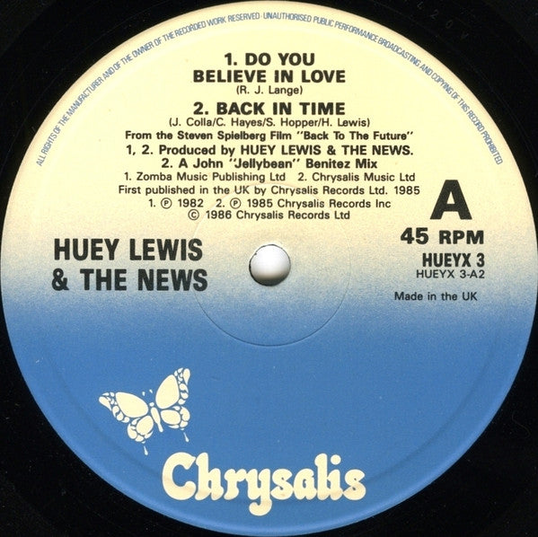 Huey Lewis And The News* : The Power Of Love / Do You Believe In Love (12", Single, RE)