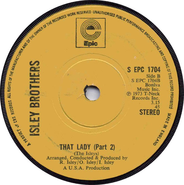 Isley Brothers* : That Lady (7", Single, Sol)