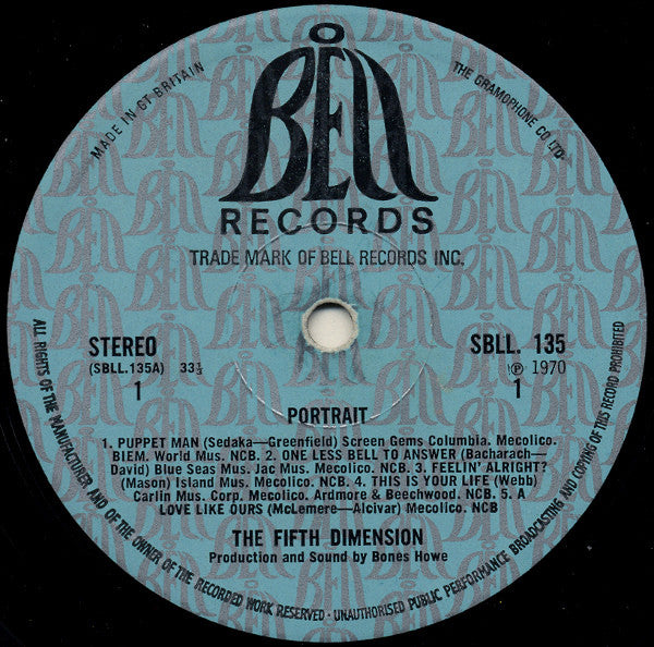 The Fifth Dimension : Portrait (LP, Album)