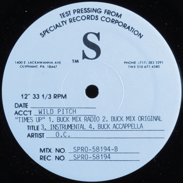 O.C. : Time's Up (12", TP)
