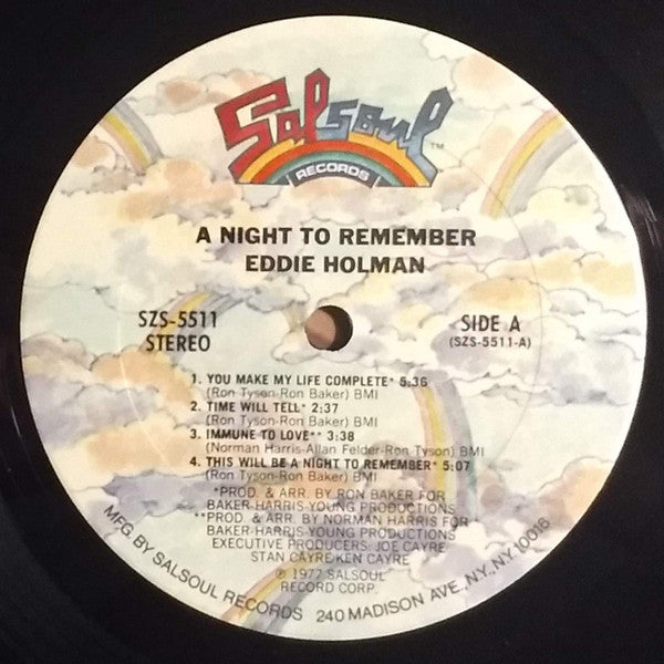 Eddie Holman : A Night To Remember (LP, Album, Pit)