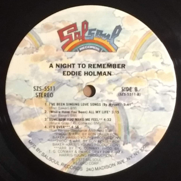 Eddie Holman : A Night To Remember (LP, Album, Pit)