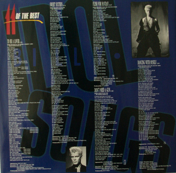 Billy Idol : Idol Songs - 11 Of The Best (LP, Comp)