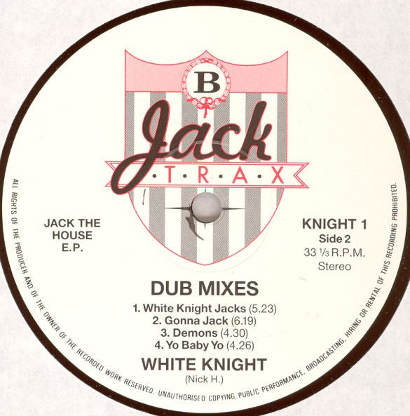 White Knight : Jack The House-EP (LP, EP, Comp)