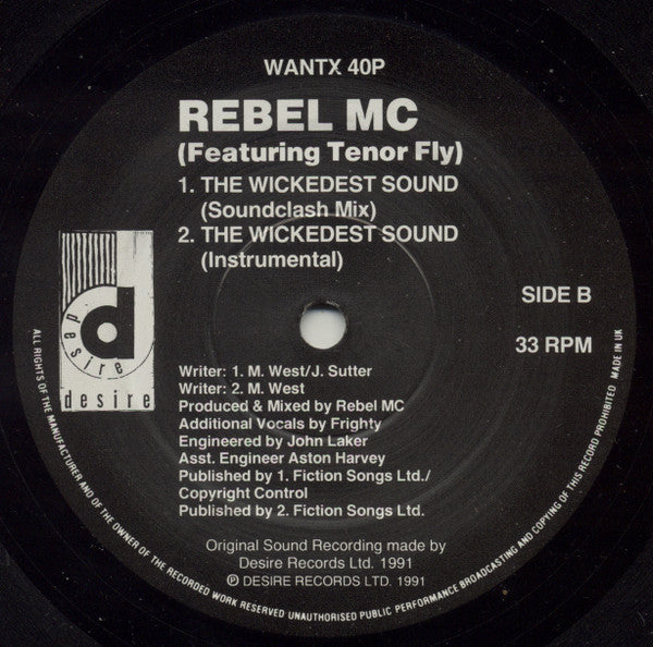 Rebel MC : The Wickedest Sound (12", Promo)