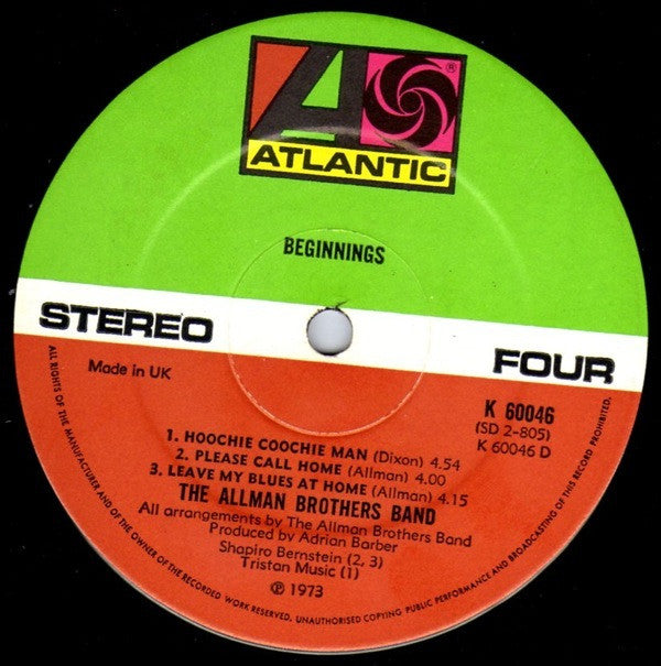 The Allman Brothers Band : Beginnings (2xLP, Comp, Gat)