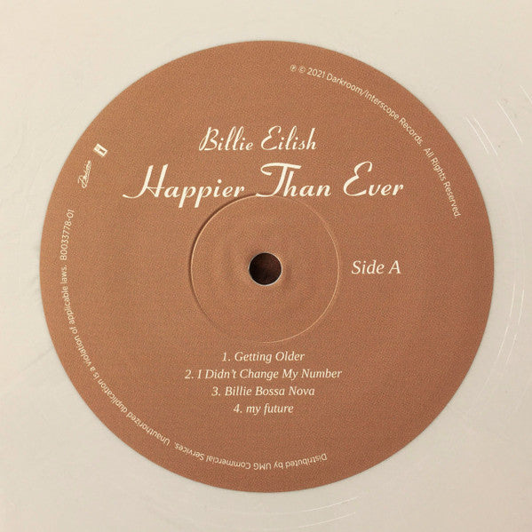 Billie Eilish : Happier Than Ever (2xLP, Album, Gre)