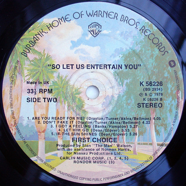 First Choice : So Let Us Entertain You (LP, Album)