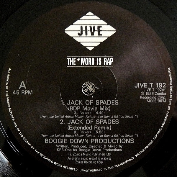 Boogie Down Productions : Jack Of Spades (12")
