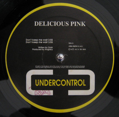 Delicious Pink : Don't Keep Me Wait (12")