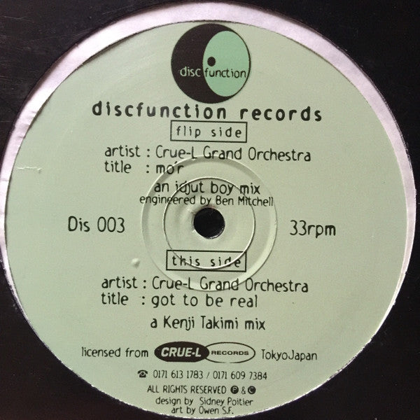 Crue-L Grand Orchestra : Mo'r / Got To Be Real (12")