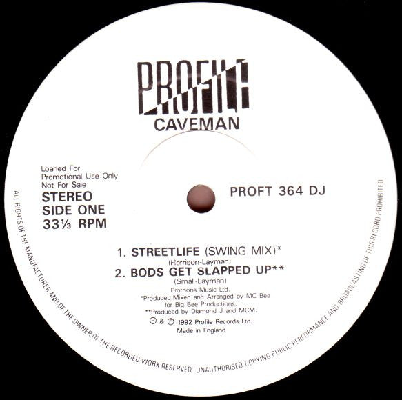 Caveman : Streetlife (12", Promo)