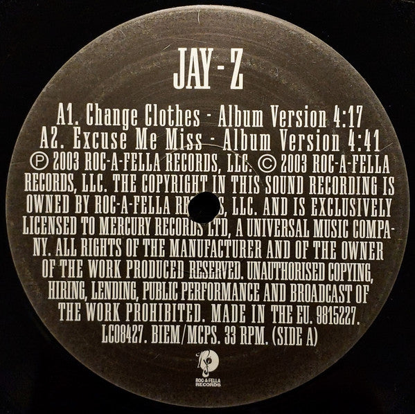 Jay-Z : Change Clothes (12", Comp)