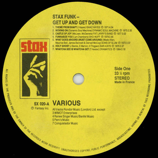 Various : Stax Funk (Get Up & Get Down) (LP, Comp, Mono, Fre)