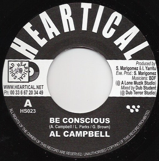Al Campbell / Anthony Johnson : Be Conscious / No More War (7")