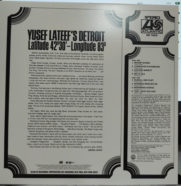 Yusef Lateef : Detroit Latitude 42° 30' Longitude 83° (LP, Album)