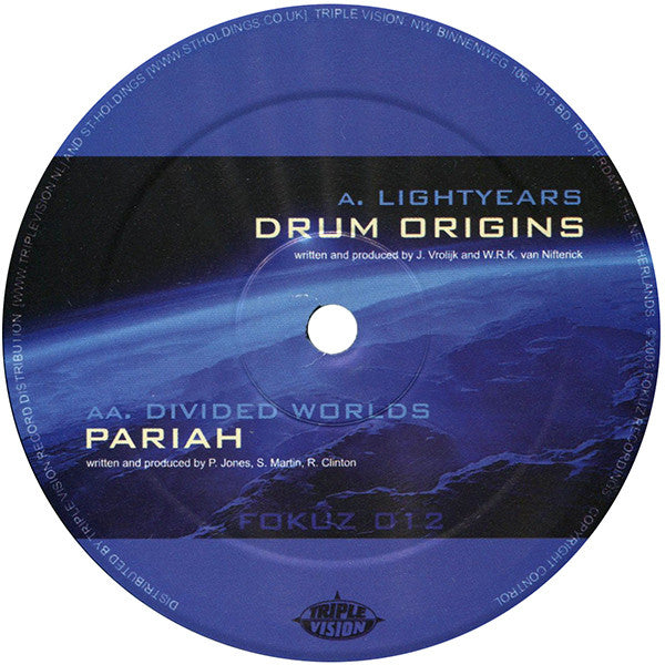 Drum Origins / Pariah : Lightyears / Divided Worlds (12")