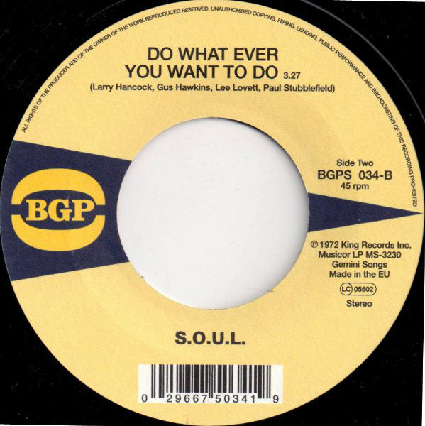 S.O.U.L. : Burning Spear (7", Single)