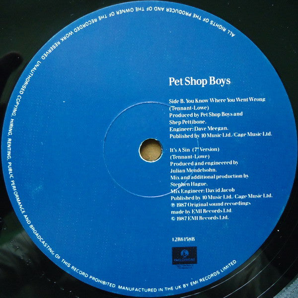 Pet Shop Boys : It's A Sin (12", Single)