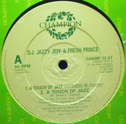 DJ Jazzy Jeff & The Fresh Prince : A Touch Of Jazz (12", Single)