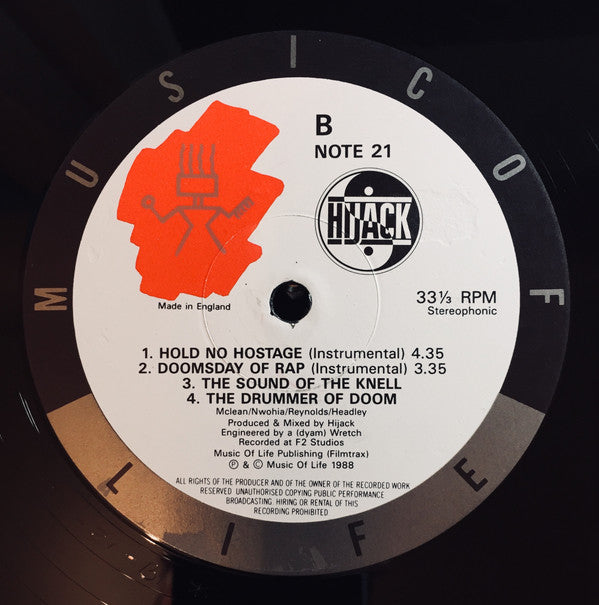 Hijack (2) : Hold No Hostage / Doomsday Of Rap (12")