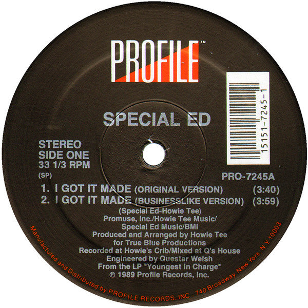 Special Ed : I Got It Made / Hoedown (12", RE, SP )
