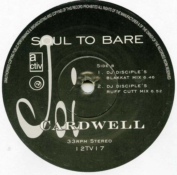 Joi Cardwell : Soul To Bare (2x12", Promo)