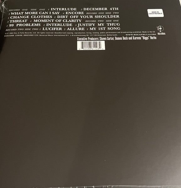 Jay-Z : The Black Album (2xLP, Album, RE, GZ )