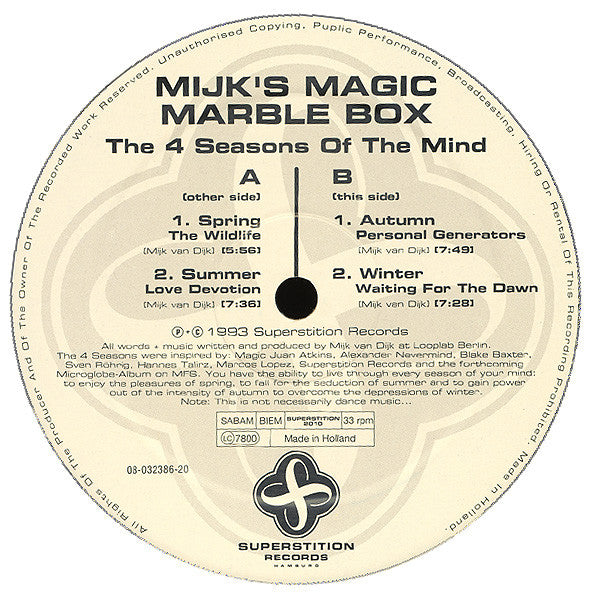 Mijk's Magic Marble Box : The 4 Seasons Of The Mind (12")