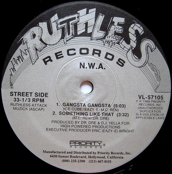 N.W.A. : Gangsta Gangsta (12", Maxi, SRC)
