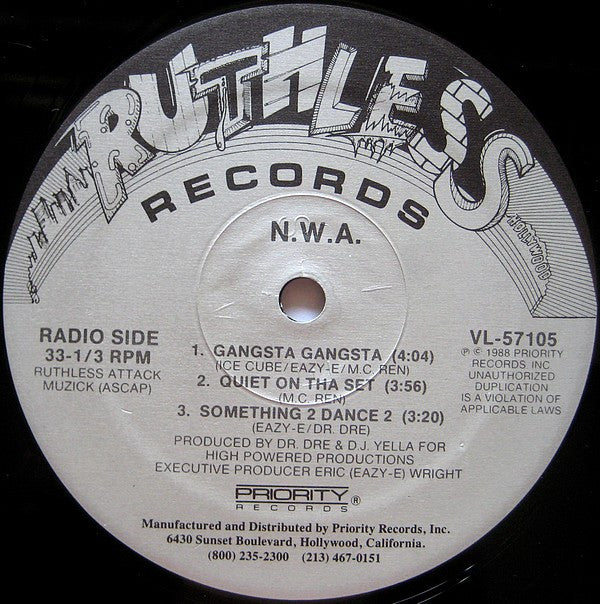 N.W.A. : Gangsta Gangsta (12", Maxi, SRC)