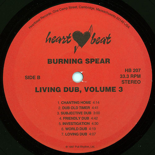 Burning Spear : Living Dub, Volume 3 (LP, Album)