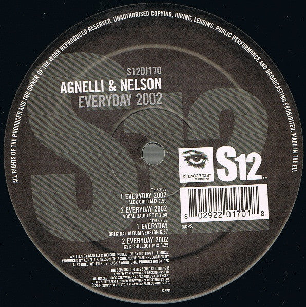 Agnelli & Nelson : Everyday 2002 (12", RE)