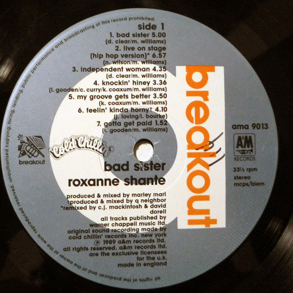 Roxanne Shanté : Bad Sister (LP, Album)