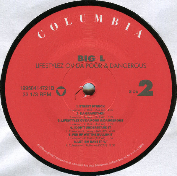 Big L : Lifestylez Ov Da Poor & Dangerous (LP, Album, M/Print, RE)