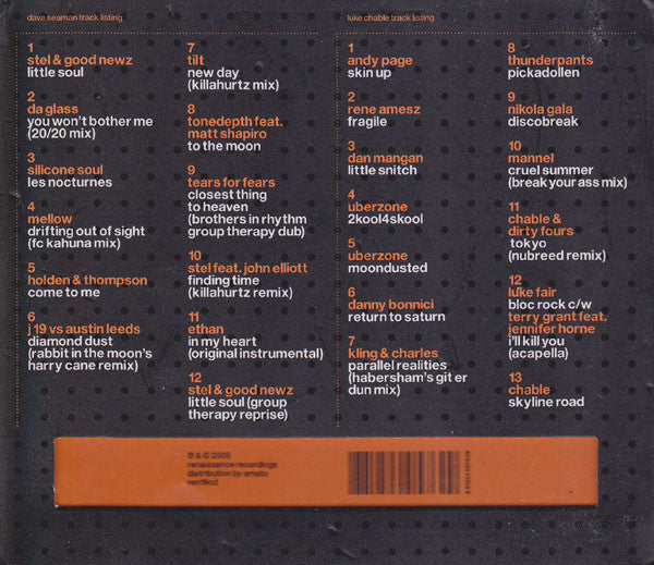 Dave Seaman & Luke Chable : Renaissance Presents The Therapy Sessions Volume 2 (2xCD, Mixed, Sup)