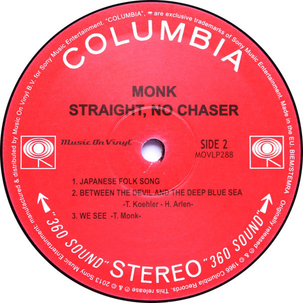 Monk* : Straight, No Chaser (LP, Album, RE, RM, 180)