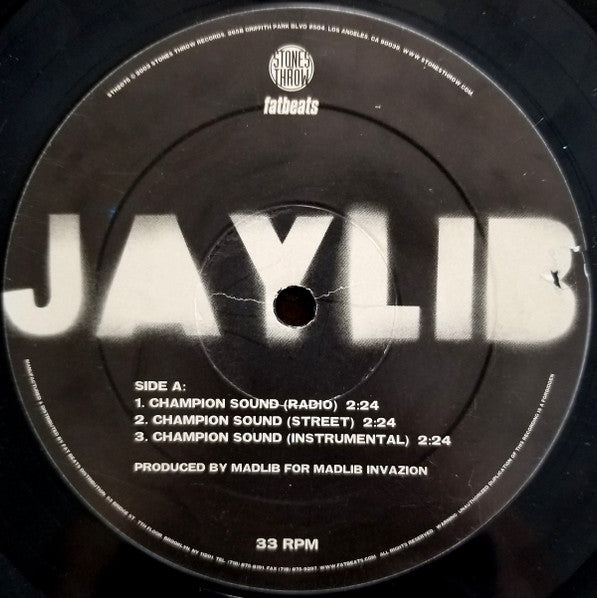 Jaylib : Champion Sound / Strip Club (12", Single)