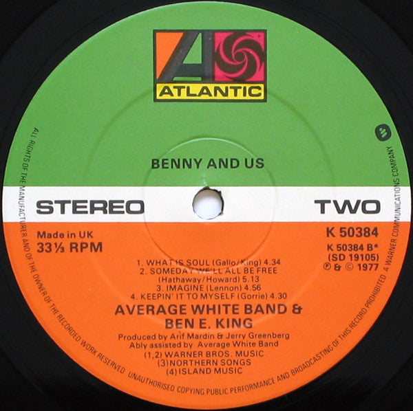 Average White Band & Ben E. King : Benny And Us (LP, Album)
