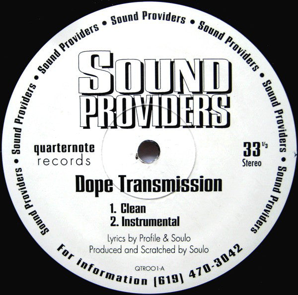 Sound Providers : Dope Transmission / The Field (12")