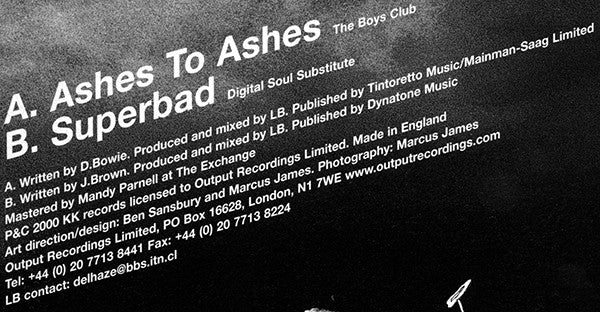 LB* : Ashes To Ashes (The Boys Club) (7", Single)