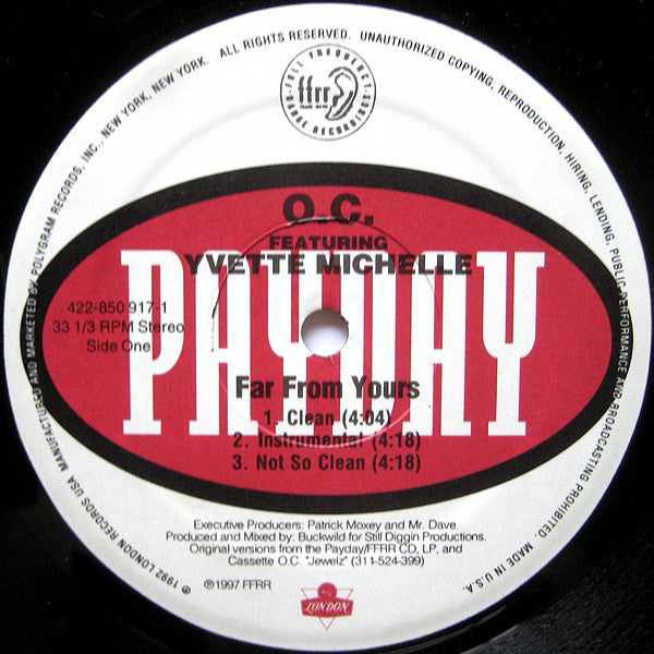 O.C. Featuring Yvette Michele : Far From Yours (12")