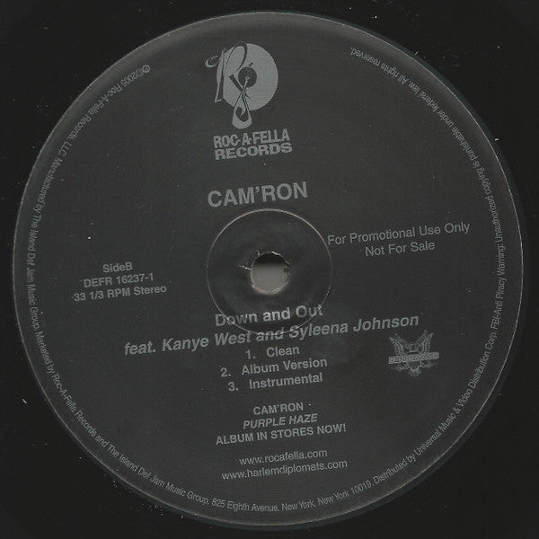 Cam'ron : Down And Out (12", Promo)